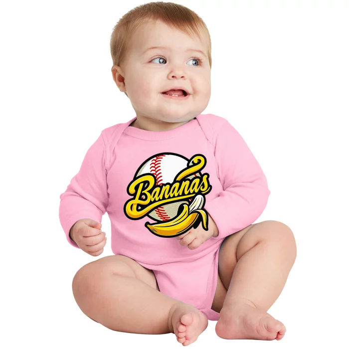 Banana Baseball Lover Cool Game Baby Long Sleeve Bodysuit