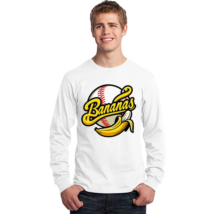 Banana Baseball Lover Cool Game Long Sleeve Shirt