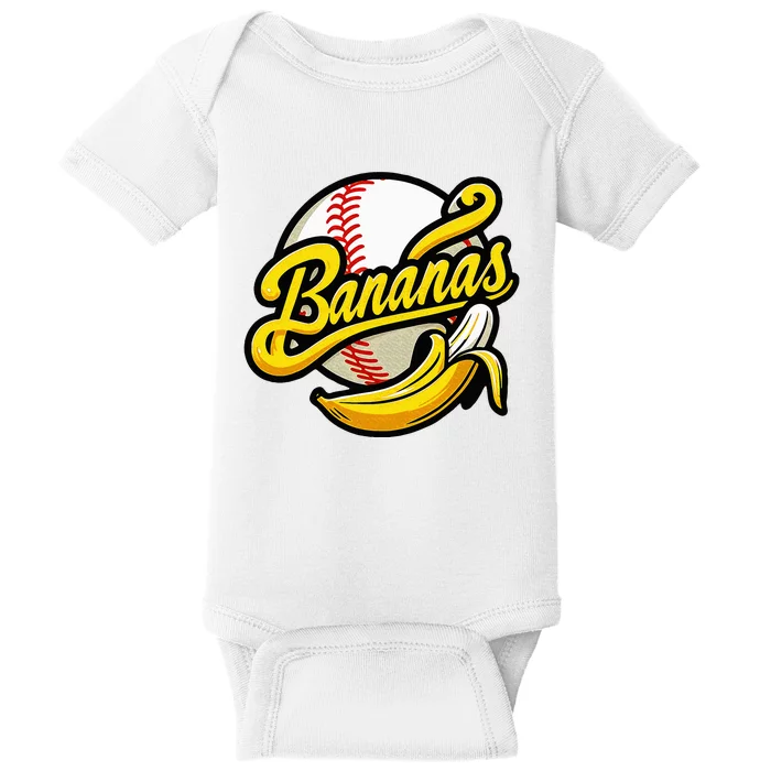 Banana Baseball Lover Cool Game Baby Bodysuit