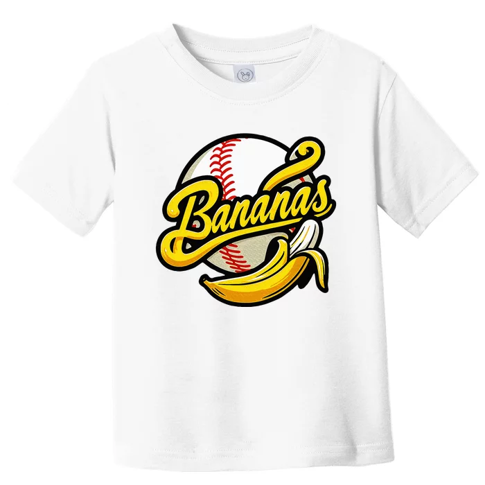 Banana Baseball Lover Cool Game Toddler T-Shirt