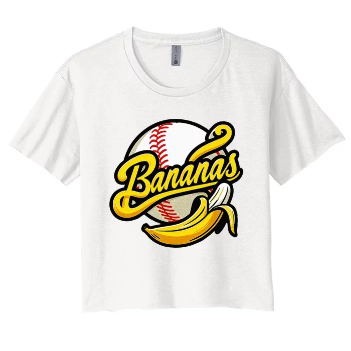 Banana Baseball Lover Cool Game Women's Crop Top Tee