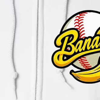 Banana Baseball Lover Cool Game Full Zip Hoodie