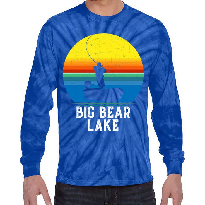 Big Bear Lake Cool Gift For Fishing Trips Travel Family Gift Tie-Dye Long Sleeve Shirt