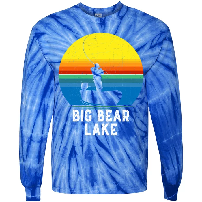 Big Bear Lake Cool Gift For Fishing Trips Travel Family Gift Tie-Dye Long Sleeve Shirt