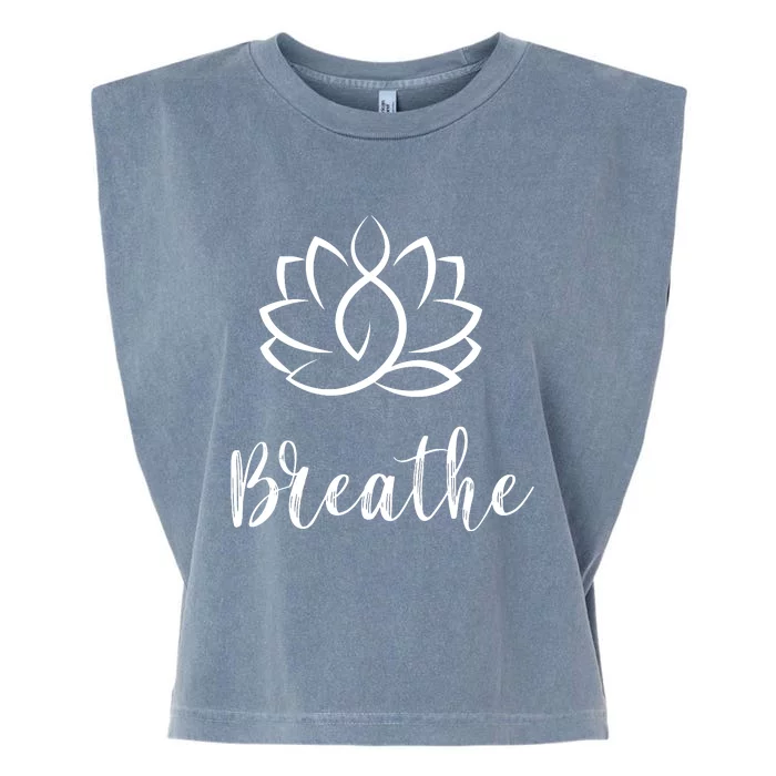 Breathe Buddha Lotus Flower Meditation Yoga Garment-Dyed Women's Muscle Tee