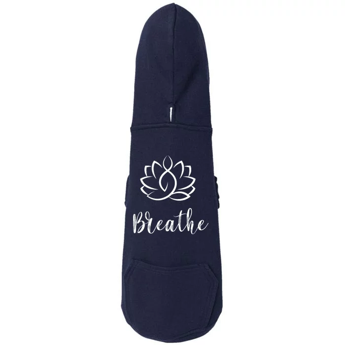 Breathe Buddha Lotus Flower Meditation Yoga Doggie 3-End Fleece Hoodie