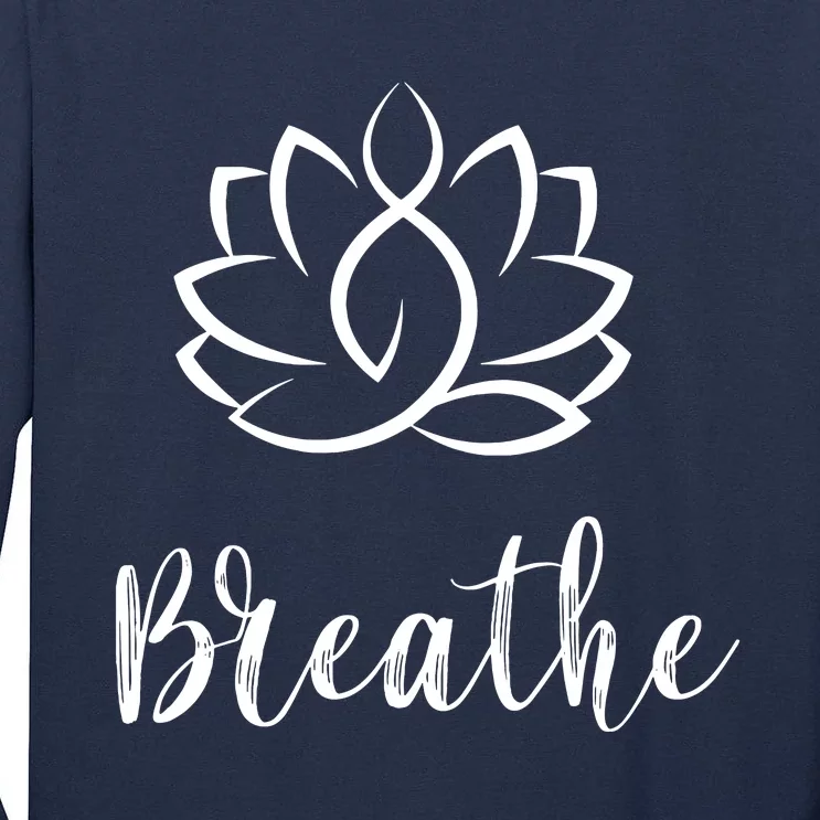 Breathe Buddha Lotus Flower Meditation Yoga Tall Long Sleeve T-Shirt