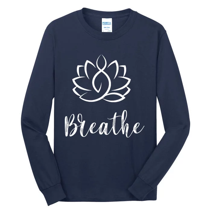 Breathe Buddha Lotus Flower Meditation Yoga Tall Long Sleeve T-Shirt