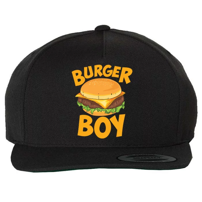 Burger Boy Loves Cheeseburger And Hamburger Gift Wool Snapback Cap