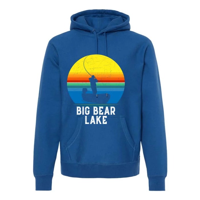 Big Bear Lake Gift For Fishing Trips Travel Family Gift Premium Hoodie