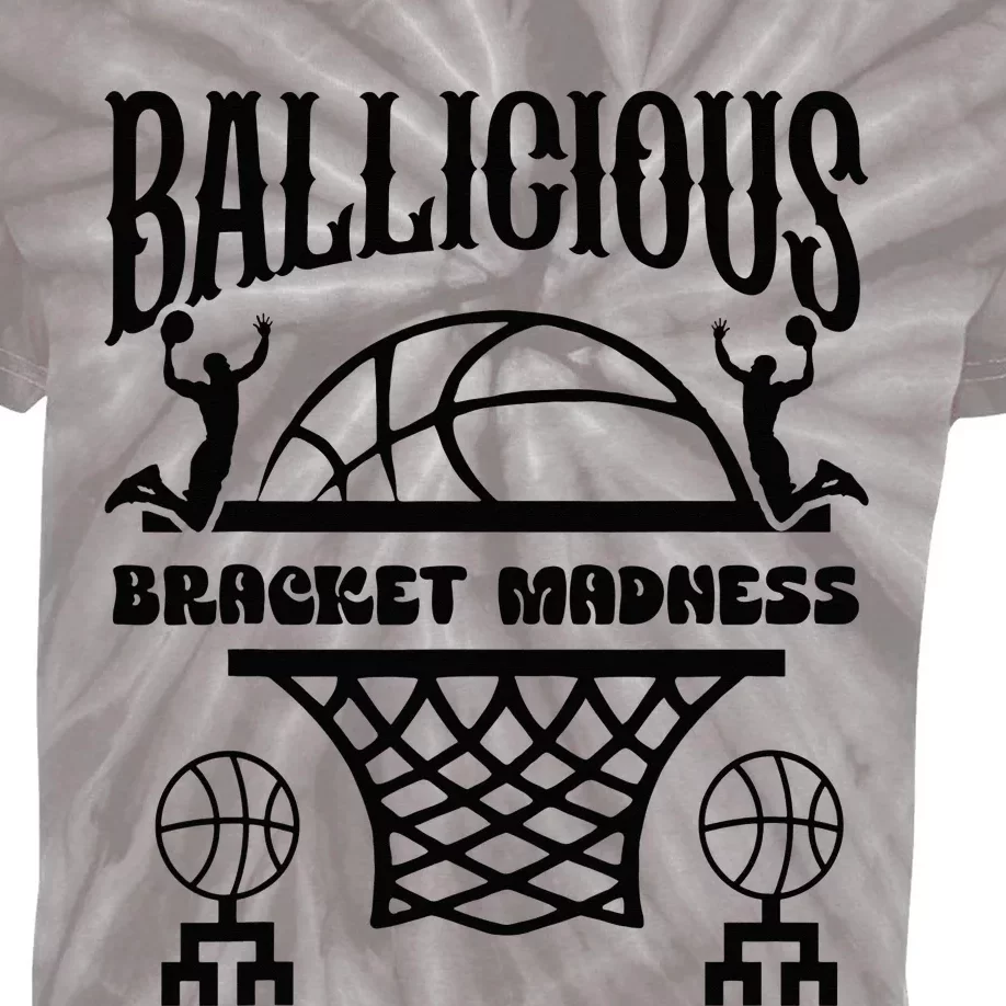 Ballicious Basketball Lovers Hardwood Madness Celebration Kids Tie-Dye T-Shirt