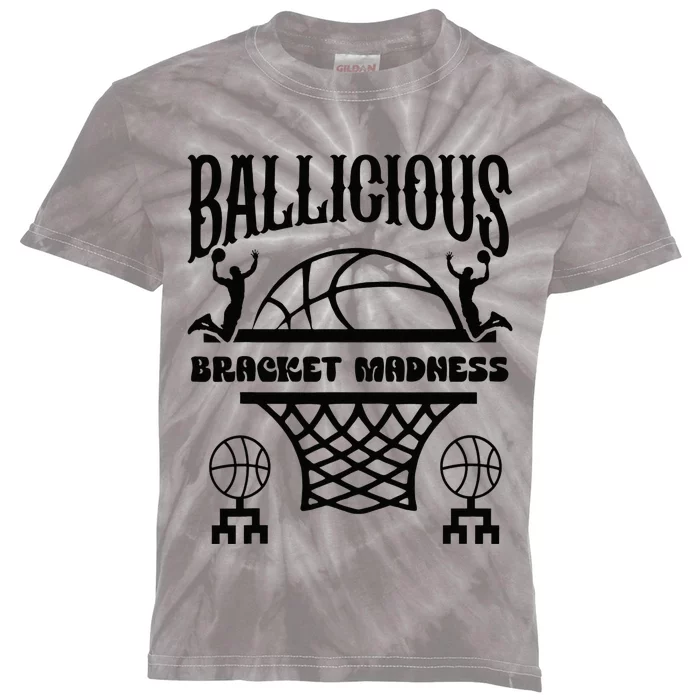 Ballicious Basketball Lovers Hardwood Madness Celebration Kids Tie-Dye T-Shirt