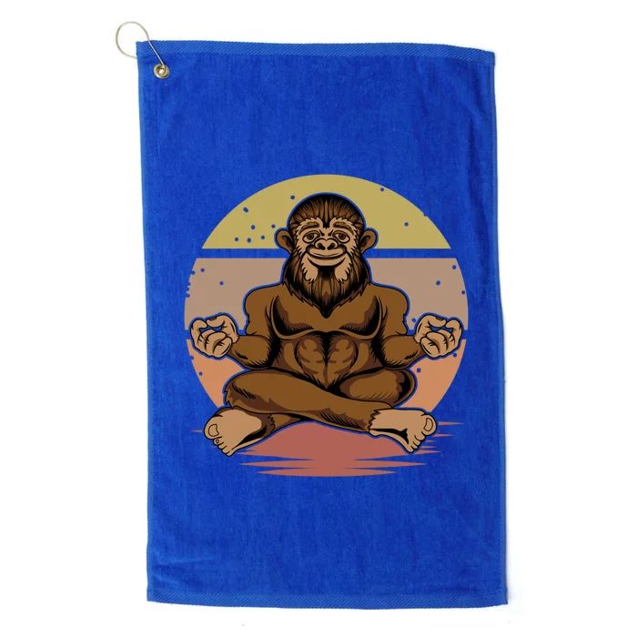 Buddha Bigfoot Lotus Big Foot Sasquatch Yeti Chill Namaste Funny Gift Platinum Collection Golf Towel