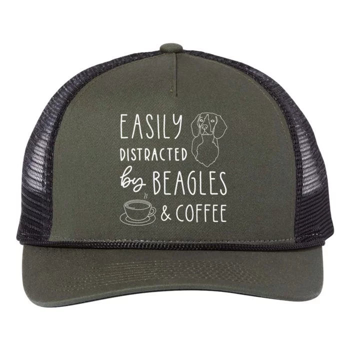 Beagle Beagle Lover Beagles & Coffee Retro Rope Trucker Hat Cap