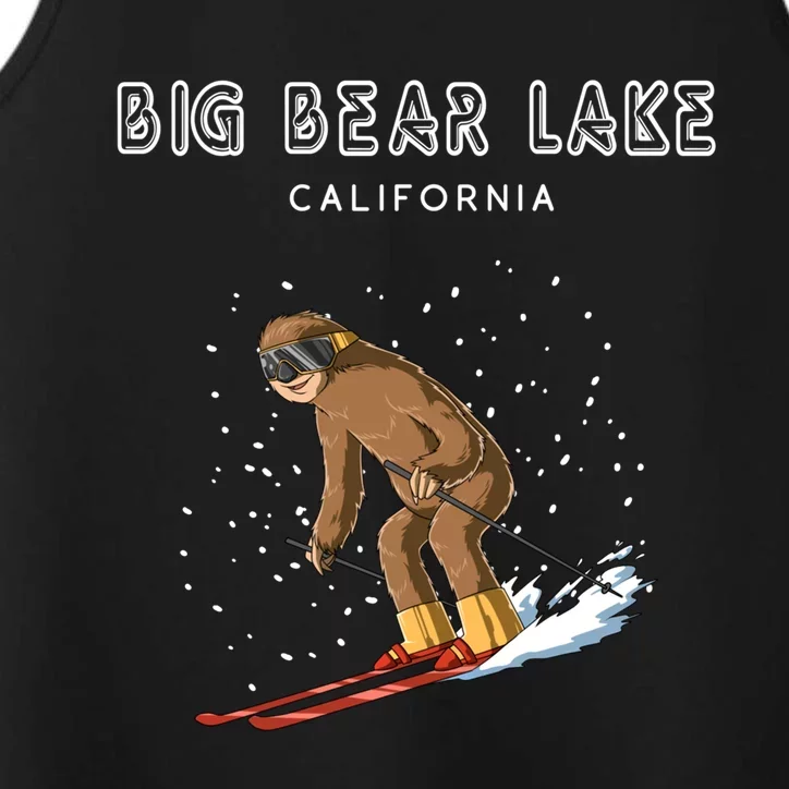 Big Bear Lake California Sloth Ski Meaningful Gift Performance Tank