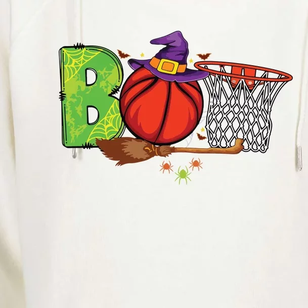 Boo Basketball Lovers Scary Funny Halloween Costume Boy Womens Funnel Neck Pullover Hood