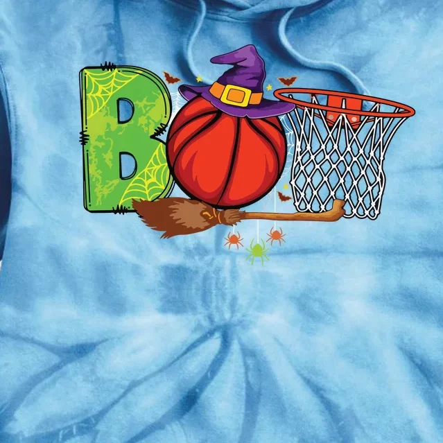 Boo Basketball Lovers Scary Funny Halloween Costume Boy Tie Dye Hoodie