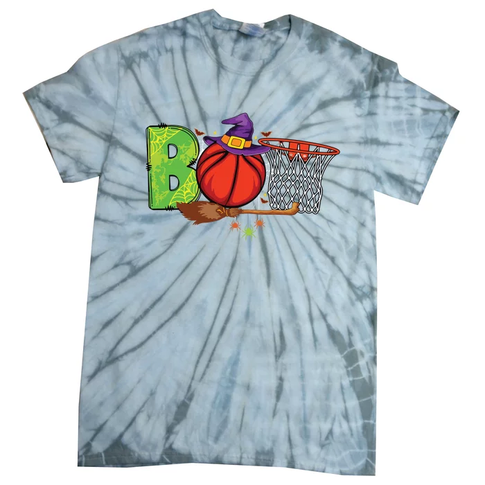 Boo Basketball Lovers Scary Funny Halloween Costume Boy Tie-Dye T-Shirt