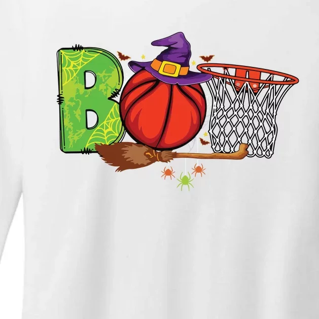 Boo Basketball Lovers Scary Funny Halloween Costume Boy Womens CVC Long Sleeve Shirt