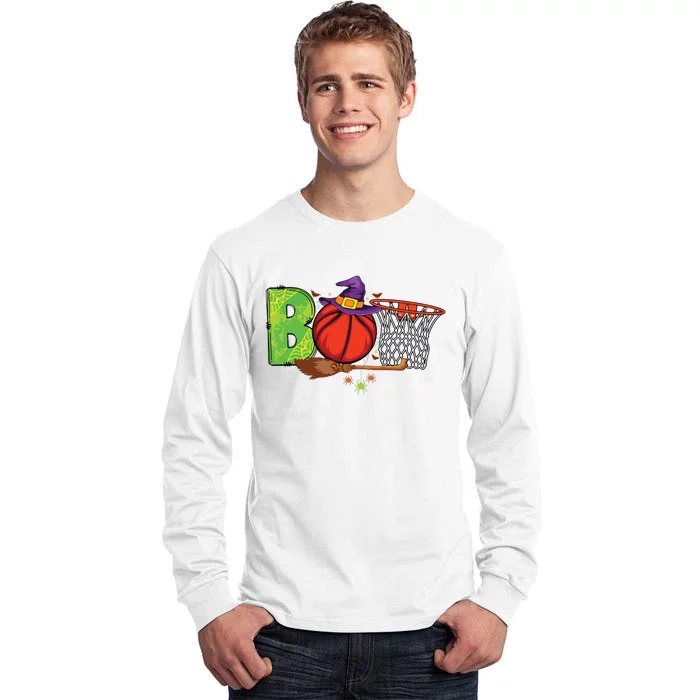 Boo Basketball Lovers Scary Funny Halloween Costume Boy Tall Long Sleeve T-Shirt