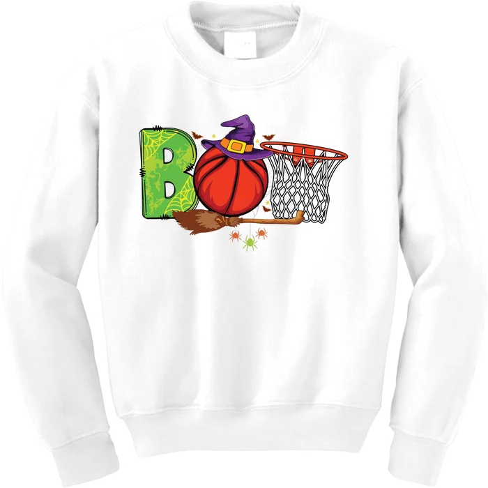 Boo Basketball Lovers Scary Funny Halloween Costume Boy Kids Sweatshirt