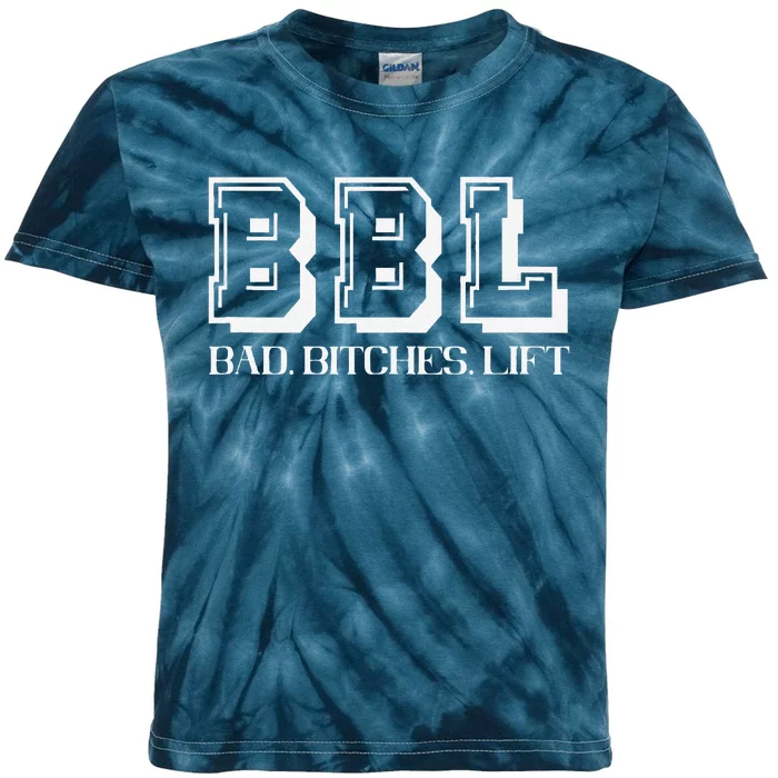 Bad Bitches Lift Heavy Fitness Gym Workout Kids Tie-Dye T-Shirt