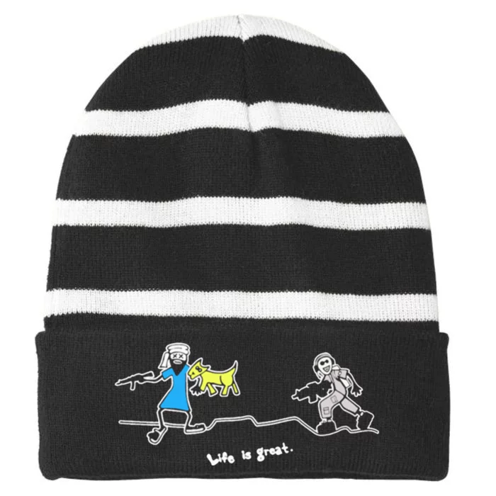 Bill Belichick Life Is Great Striped Beanie with Solid Band