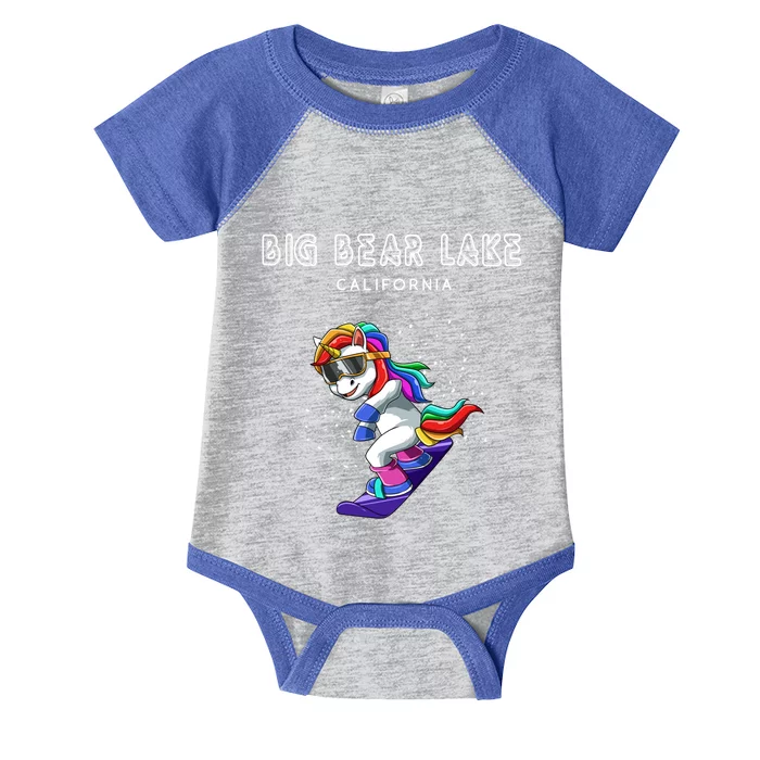 Big Bear Lake California Snowboard And Ski Unicorn Cool Gift Infant Baby Jersey Bodysuit