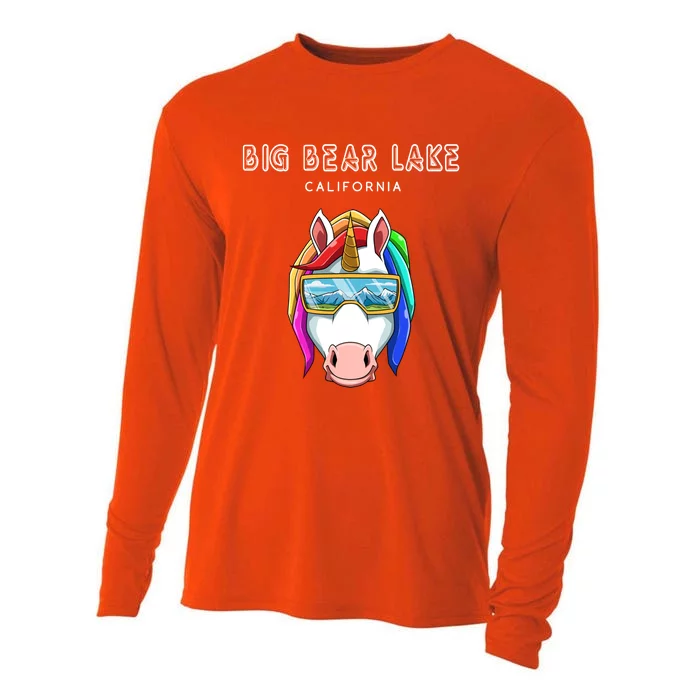 Big Bear Lake California Usa Ski And Snowboard Unicorn Great Gift Cooling Performance Long Sleeve Crew