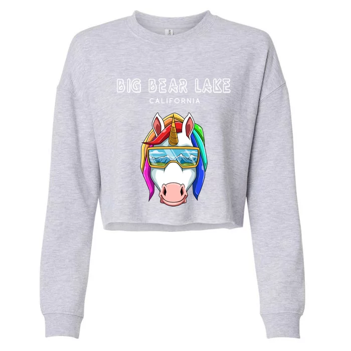 Big Bear Lake California Usa Ski And Snowboard Unicorn Great Gift Cropped Pullover Crew