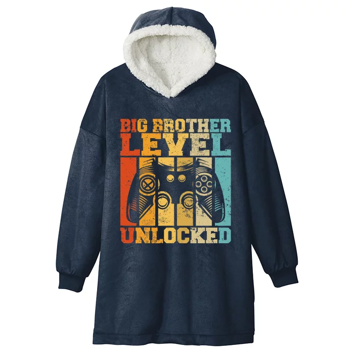 Big Brother Level Unlocked Baby Announcement Gaming Gamer Hooded Wearable Blanket