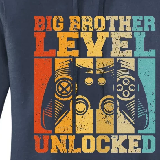 Big Brother Level Unlocked Baby Announcement Gaming Gamer Women's Pullover Hoodie