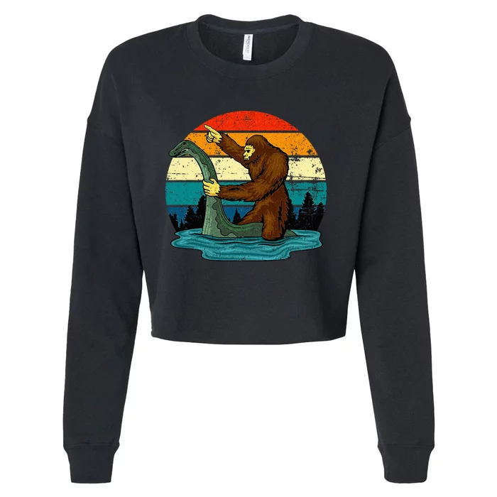 Bigfoot Bigfoot Lover Tee Retro Mythical Creatures Cropped Pullover Crew