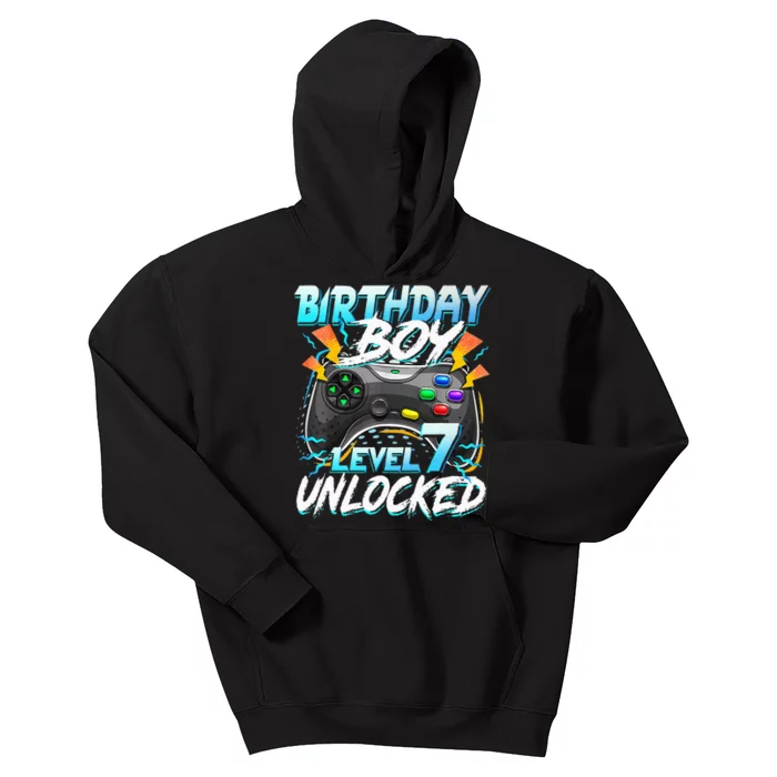 Birthday Boy Level 7 Unlocked Video Game Birthday Party Kids Hoodie