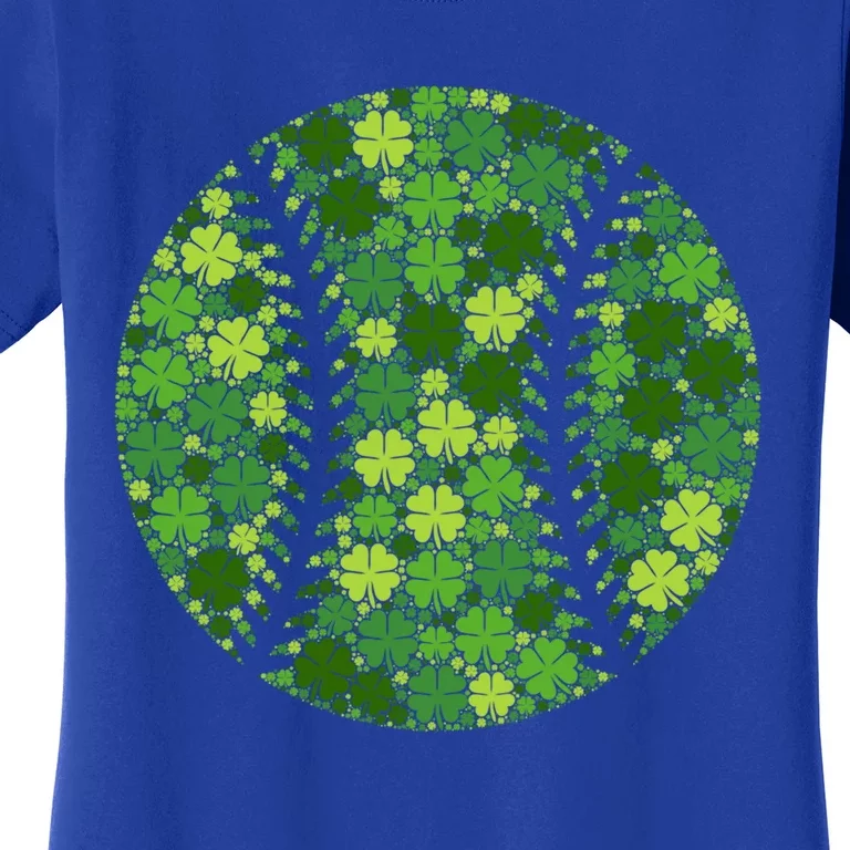 Baseball Ball Lucky Green Shamrock Clover Gift St Patricks Day Gift Women's T-Shirt