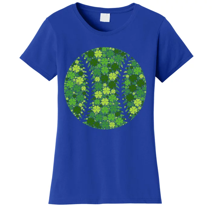 Baseball Ball Lucky Green Shamrock Clover Gift St Patricks Day Gift Women's T-Shirt