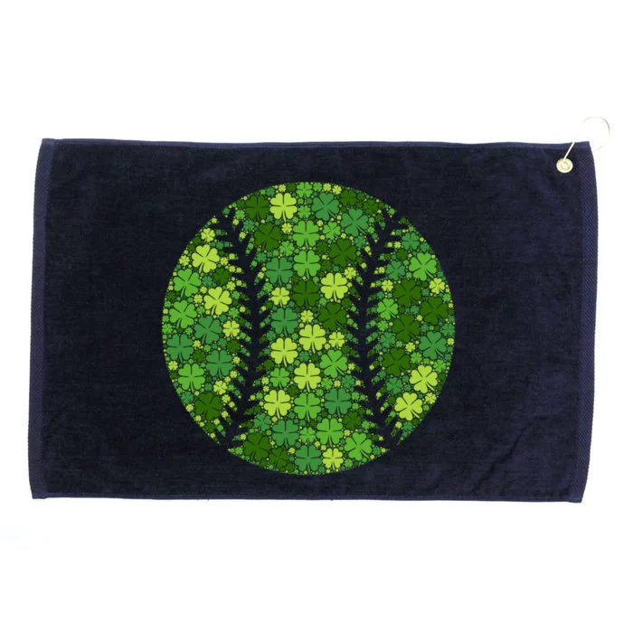 Baseball Ball Lucky Green Shamrock Clover Gift St Patricks Day Gift Grommeted Golf Towel