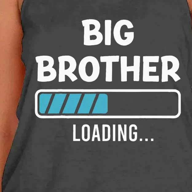 Big Brother Loading Pregnancy Announcement Women's Knotted Racerback Tank