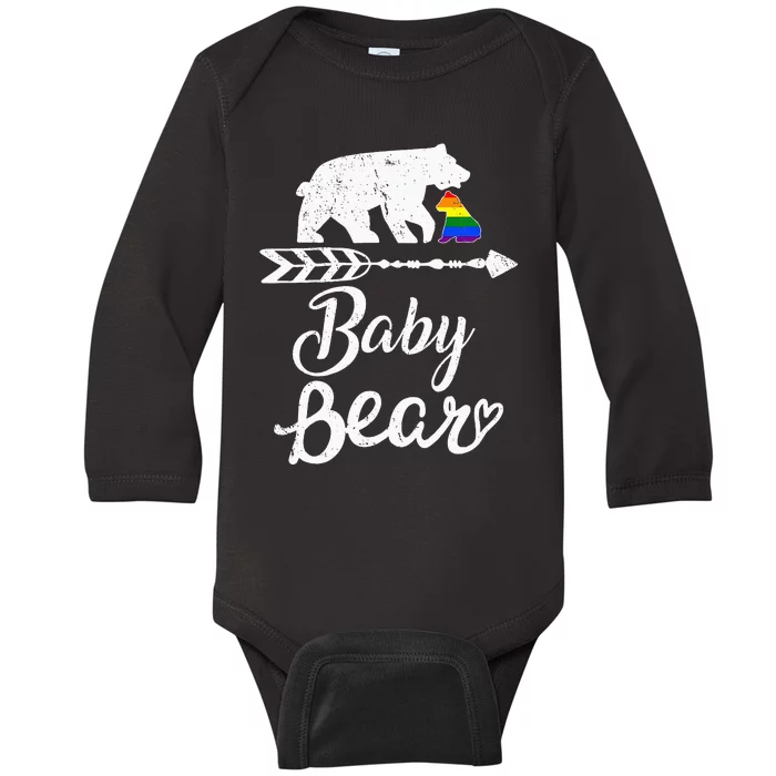 Baby Bear Lgbt Lgbtq Rainbow Pride Gay Lesbian Baby Long Sleeve Bodysuit