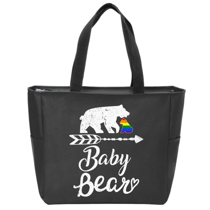 Baby Bear Lgbt Lgbtq Rainbow Pride Gay Lesbian Zip Tote Bag