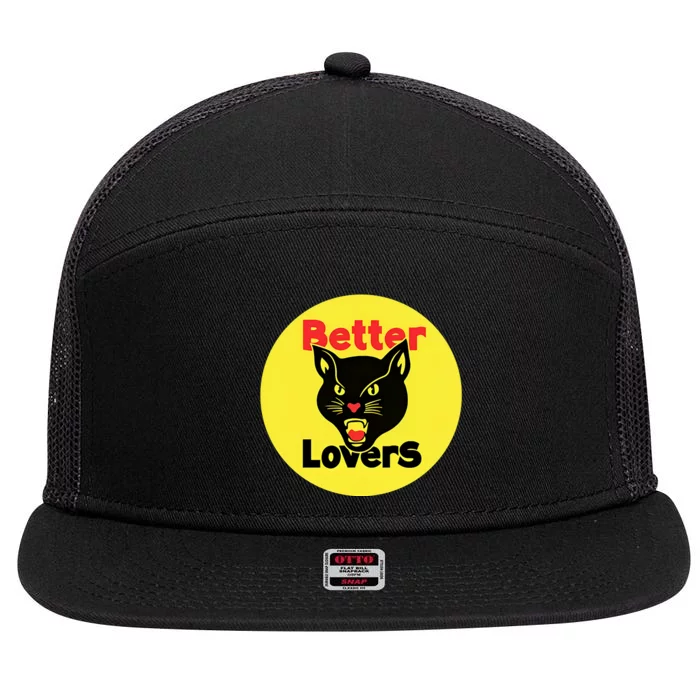 Betterloversband Better Lovers Black Cat Bootleg 7 Panel Mesh Trucker Snapback Hat