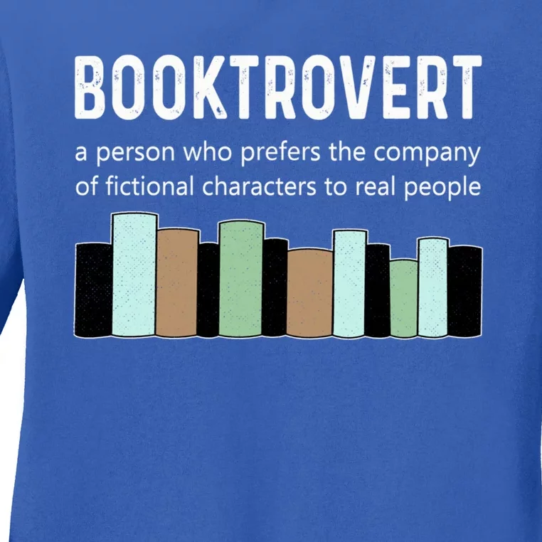 Booktrovert Book Lover Book Worm Reading Nerd Bookshelf Gift Ladies Long Sleeve Shirt