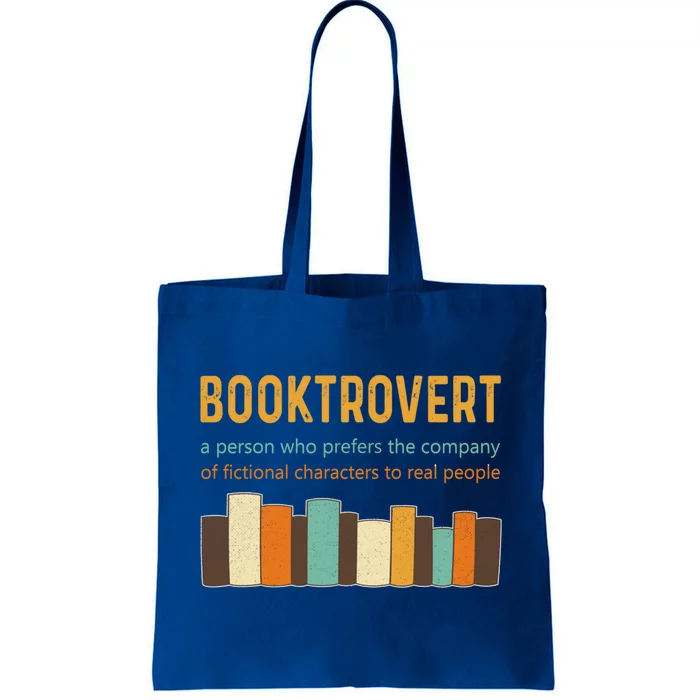 Booktrovert Book Lover Book Worm Reading Nerd Retro Colors Funny Gift Tote Bag