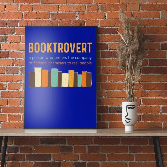 Booktrovert Book Lover Book Worm Reading Nerd Retro Colors Funny Gift Poster