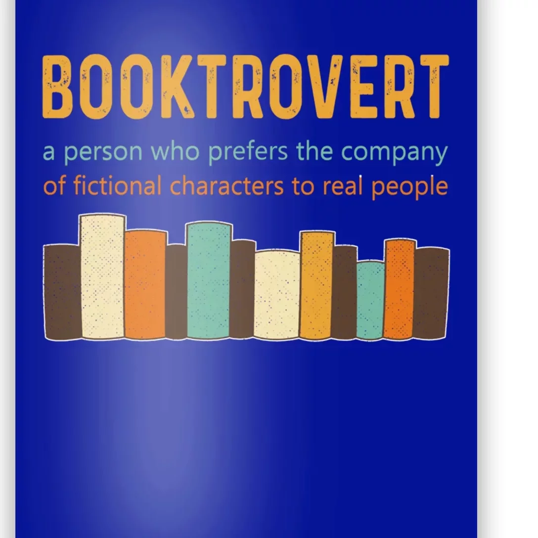 Booktrovert Book Lover Book Worm Reading Nerd Retro Colors Funny Gift Poster