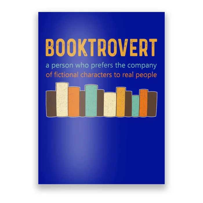 Booktrovert Book Lover Book Worm Reading Nerd Retro Colors Funny Gift Poster