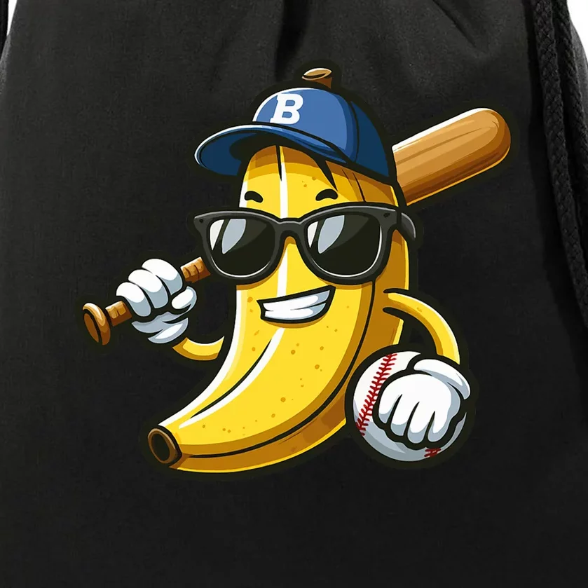 Banana Baseball Lover Cool Game Drawstring Bag