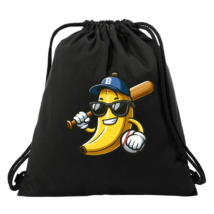 Banana Baseball Lover Cool Game Drawstring Bag