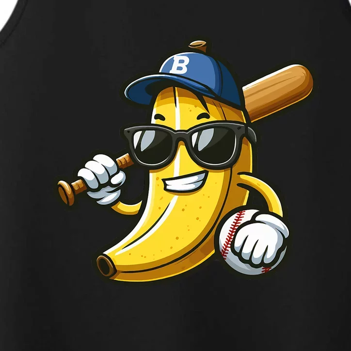 Banana Baseball Lover Cool Game Performance Tank