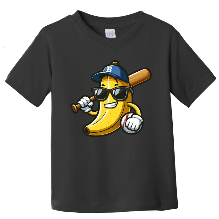 Banana Baseball Lover Cool Game Toddler T-Shirt